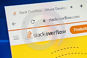 Stackoverflow.com Web Site. Selective focus.