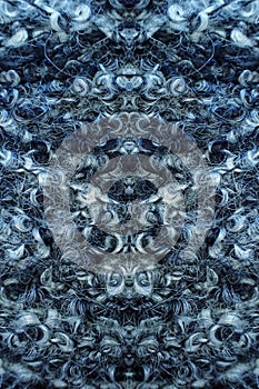 Macro image of a textile material,  symetrically reflected