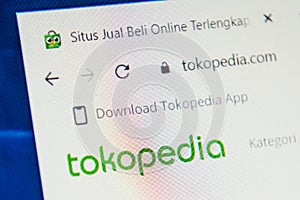 Tokopedia.com Web Site. Selective focus.