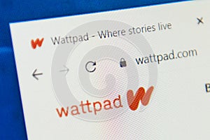 Wattpad.com Web Site. Selective focus.