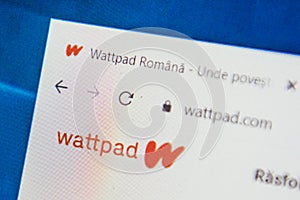 Wattpad.com Web Site. Selective focus.