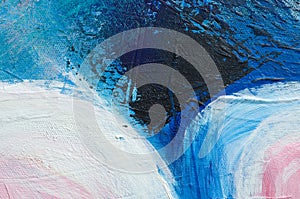 Macro Image of White Cirlcle Paint on Canvas