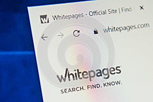 Whitepages.com Web Site. Selective focus.