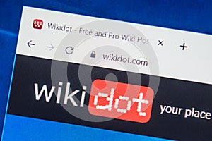 Wikidot.com Web Site. Selective focus.