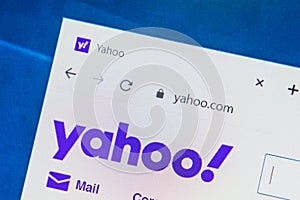 Yahoo.com Web Site. Selective focus.