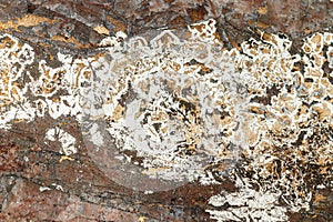 Macro mineral bismuth stone on hartenstein schacht on white background