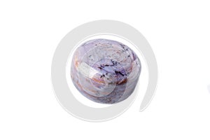 Macro of mineral Corundum Ruby Sapphire on white background