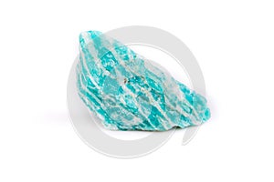 Macro Mineral Stone Amazonite on white background