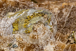 Macro mineral stone Barit Pyrit on a white background