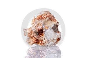 Macro mineral stone Cerussite on a white background photo