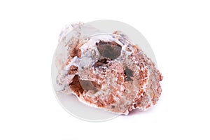 Macro mineral stone cerussite on a white background photo
