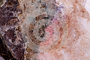 Macro mineral stone Chalcedony on a white background