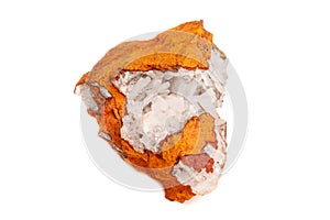 Macro mineral stone crystals Hemimorphite rock on a white background