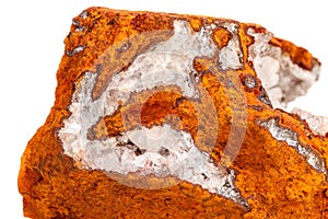 Macro mineral stone crystals Hemimorphite rock on a white background