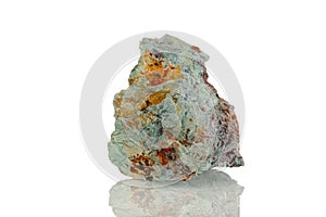 Macro mineral stone Cuprum on a white background