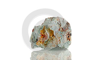 Macro mineral stone Cuprum on a white background