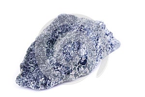 Macro mineral stone Dumortierite on white background