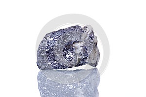 Macro mineral stone Galena on a white background