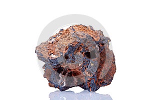 Macro mineral stone Goethite on a white background