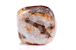 Macro mineral stone jasper on a white background