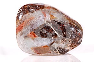 Macro mineral stone jasper on a white background