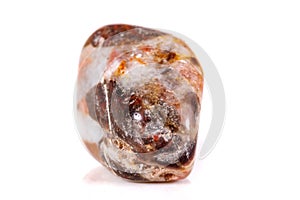 Macro mineral stone jasper on a white background