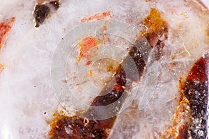 Macro mineral stone jasper on a white background