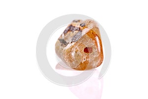 Macro mineral stone jasper on a white background