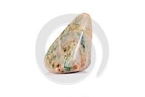 Macro mineral stone jasper on a white background