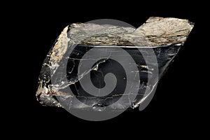 Macro of mineral stone Lazurite on a black background