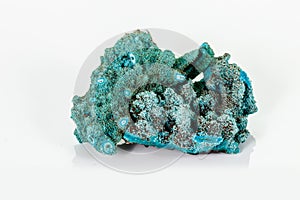 Macro mineral stone Malachite against white background