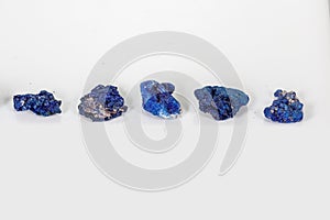 Macro mineral stone Malachite and Azurite against white background