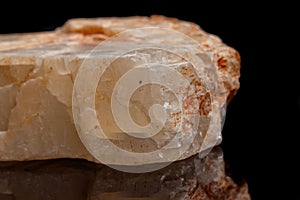 Macro mineral stone Moonstone a black background