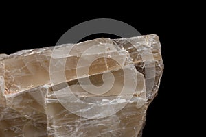 Macro mineral stone Moonstone a black background