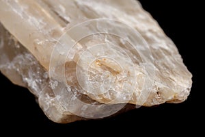 Macro mineral stone Moonstone a black background