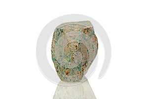 Macro mineral stone Stilbite on a white background