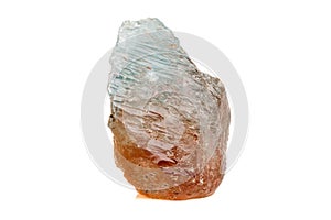 Macro mineral stone Topaz on a white background