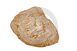 Macro mineral stone Topaz on a white background