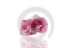 Macro mineral stone tourmaline on a white background