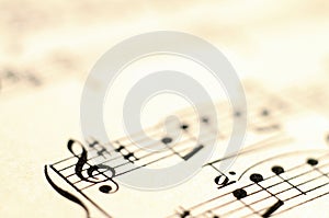 Macro of music score for background