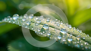 Macro Nature Photography â Leaf with Water Droplets and Natural Serenity photo