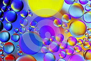 Macro Oil bubbles colourful background