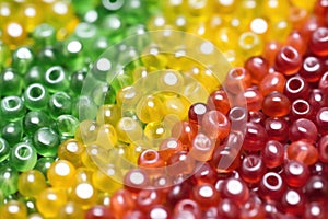 macro of perspiration droplets on plastic beads photo