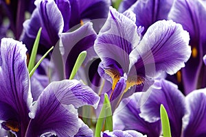 Macro petals of purple iris flower beautiful blossom.