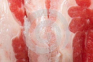 Macro photo of beef sukiyaki, shabu, or yakiniku meat