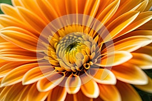 Macro photo of blooming orange gerbera. Flower background