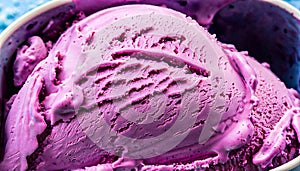 macro photo of blueberry ice cream with ice cream texture