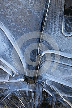 Macro Photo of Colorful Blue Frozen Ice