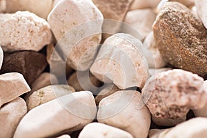 Macro photo decoration garden stones. white stones background