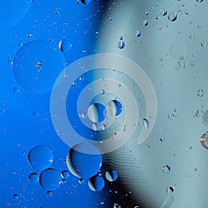 Macro photo of an emulsion of water and oil. Abstract concept